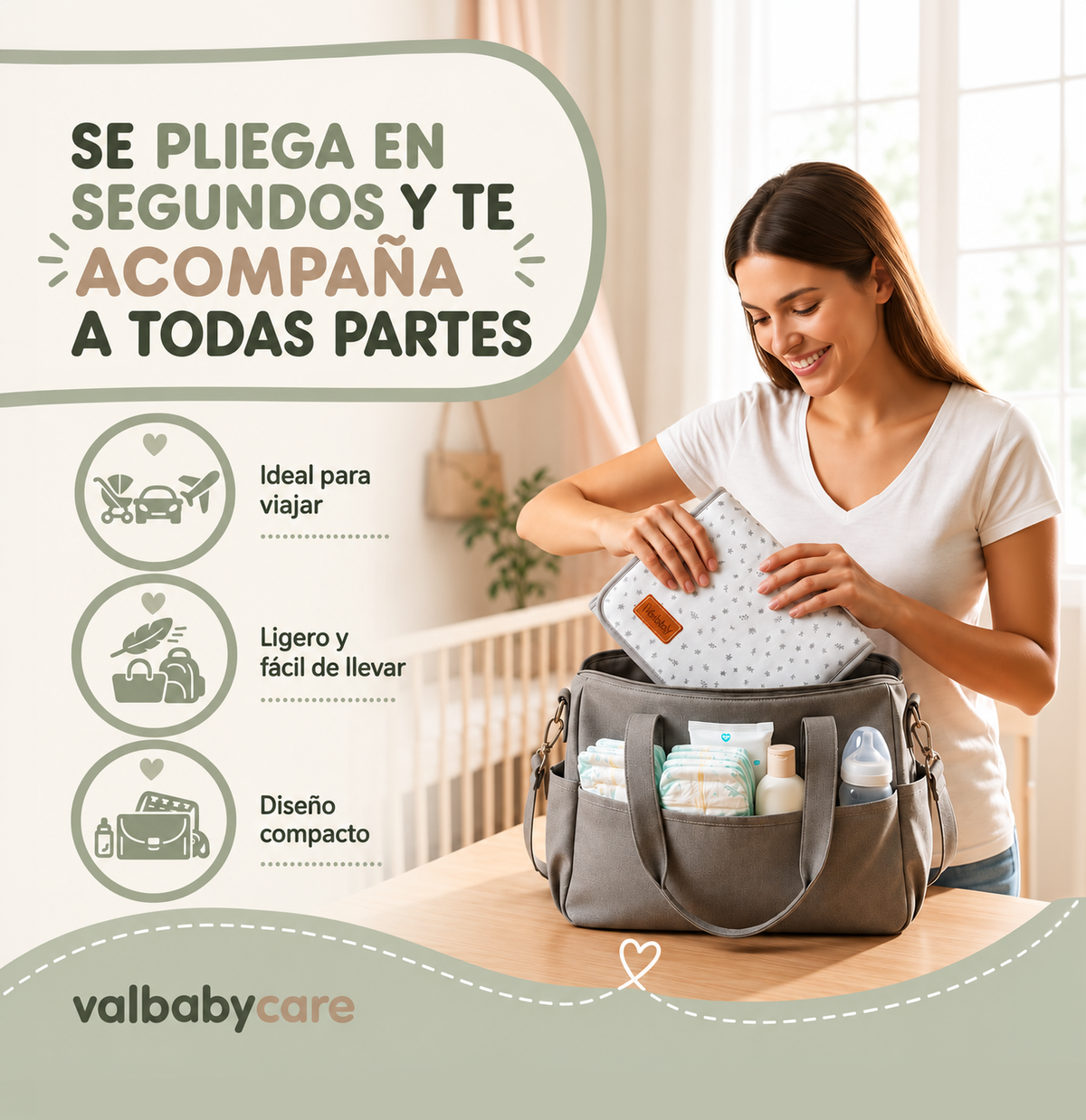 Cambiador Portátil Bebé - Rainbow