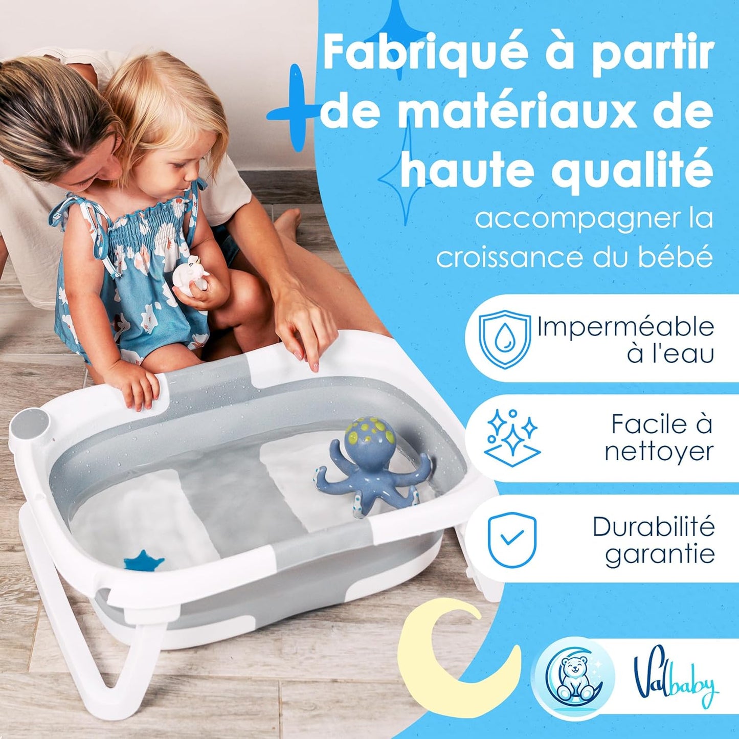 Bañera Plegable Bebé - Gris