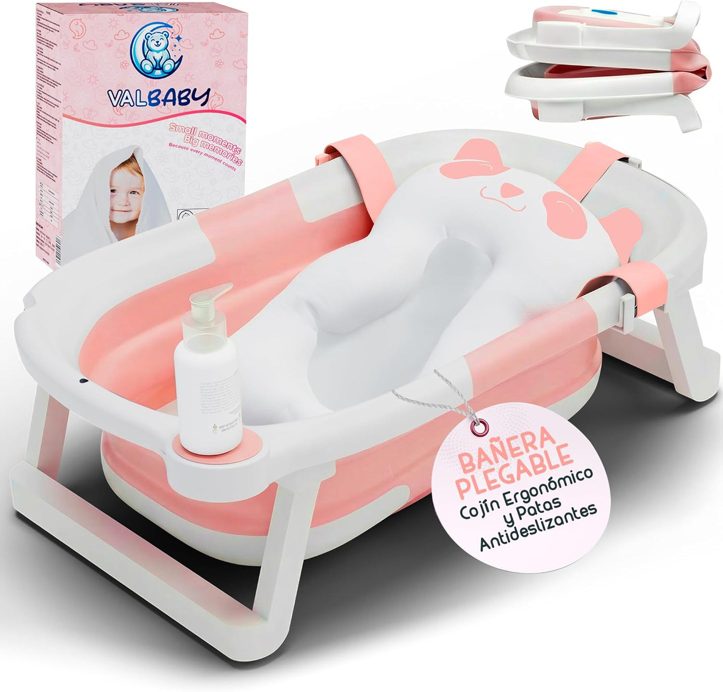 Bañera Plegable Bebé - Rosa