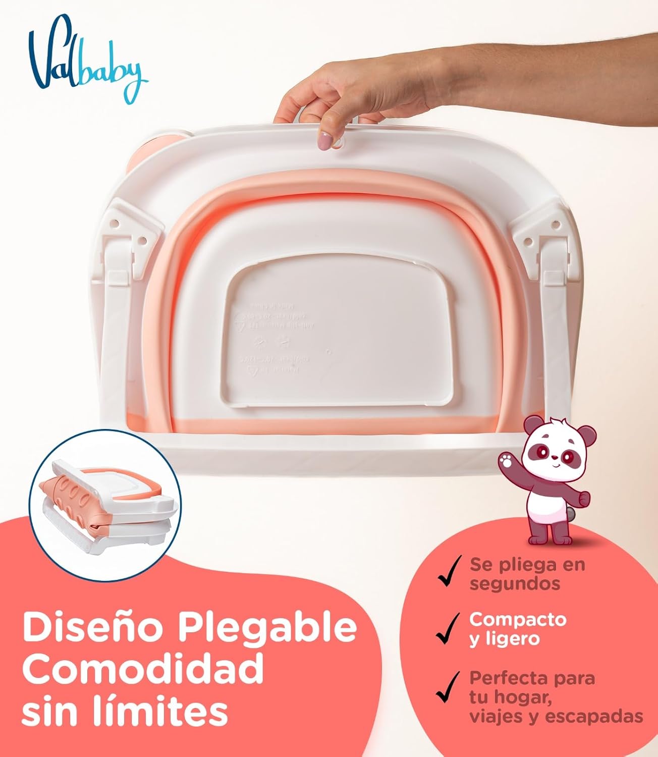 Bañera Plegable Bebé - Rosa