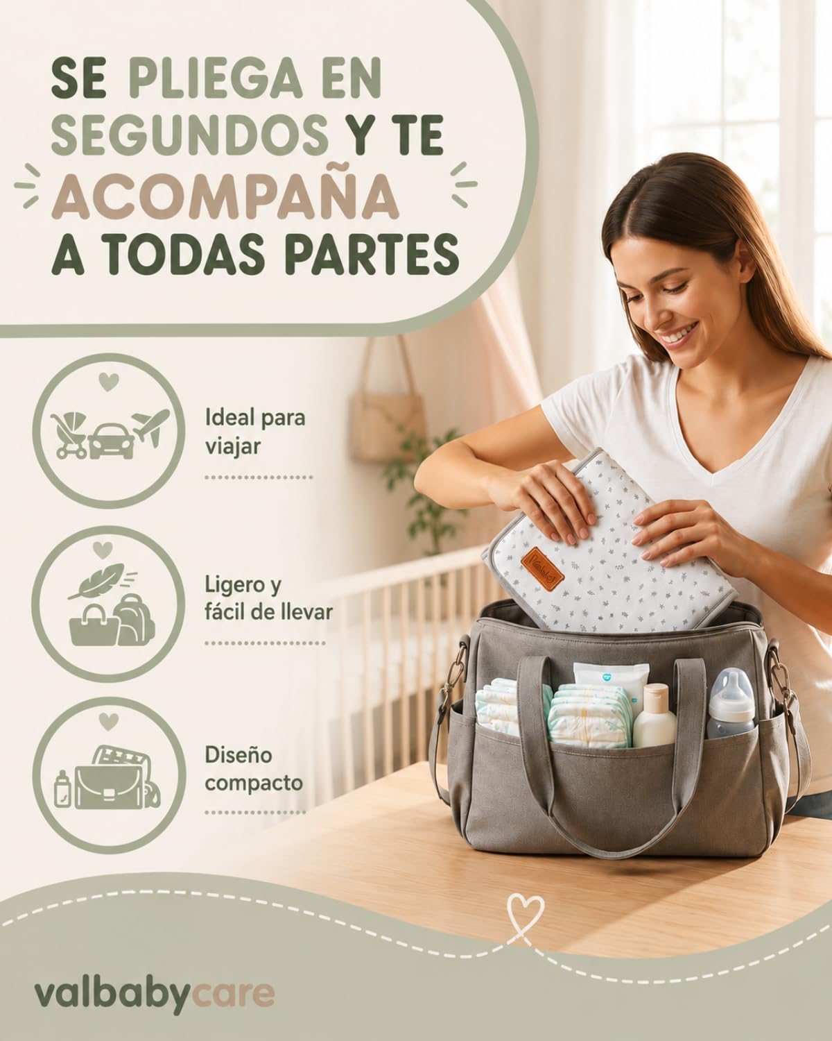 Cambiador Portátil Bebé - Vichy