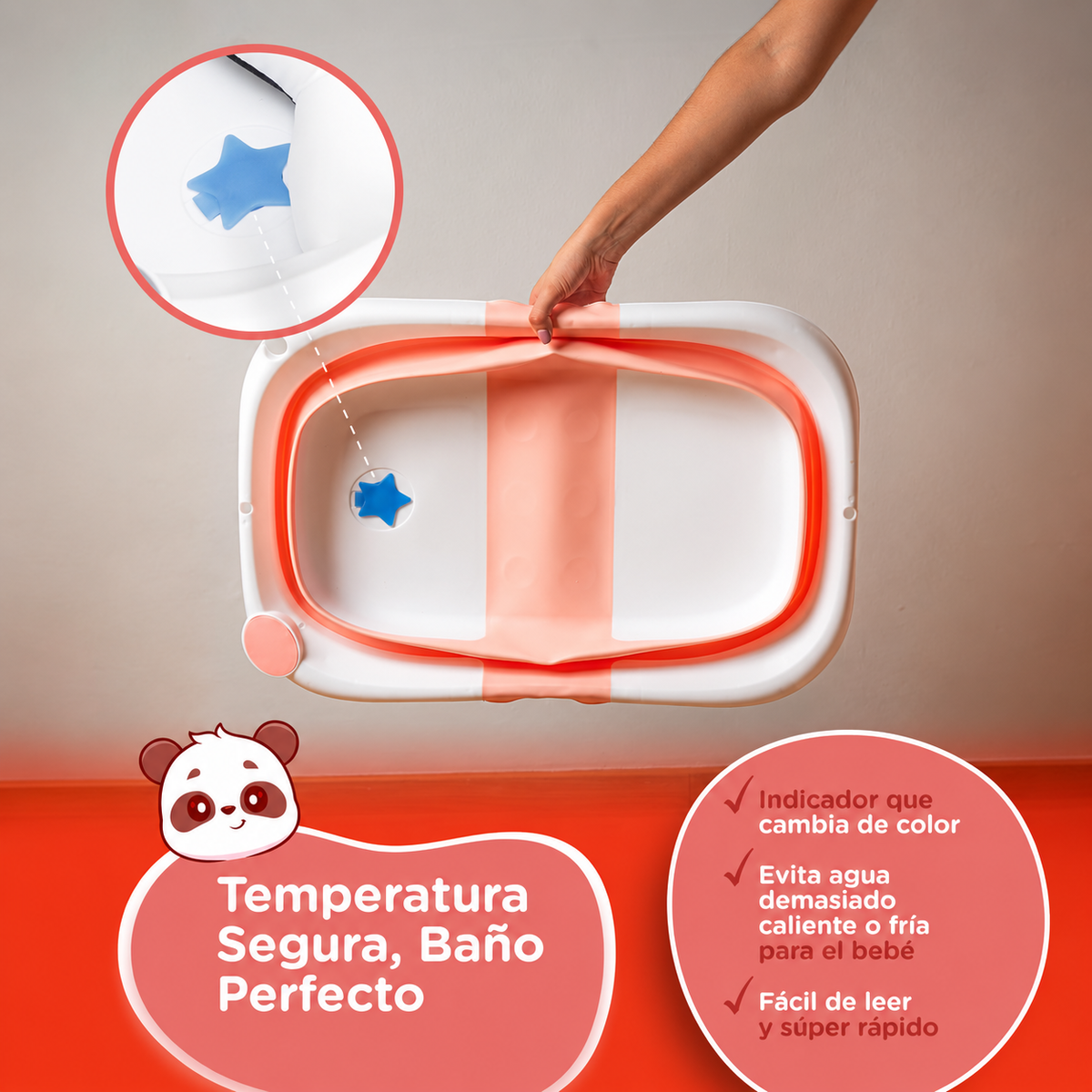 Bañera Plegable Bebé - Rosa